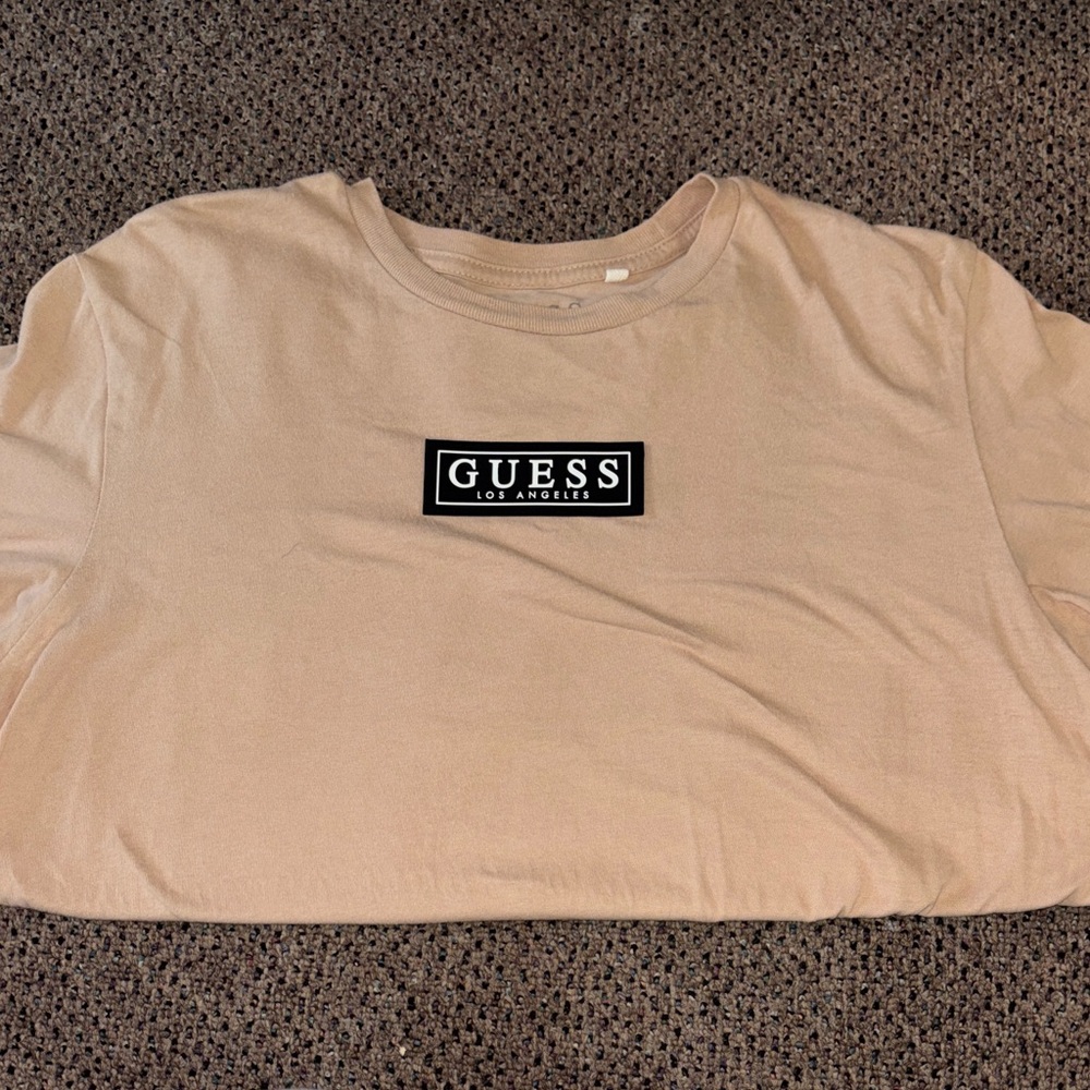 Guess Women's Beige Short Sleeve Tee